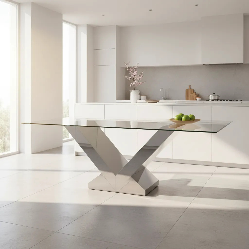 Mesa Vertex Acero Detalle
